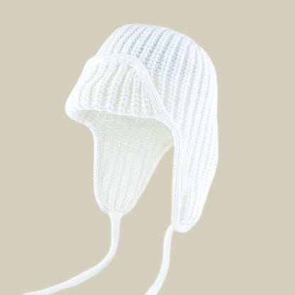 Women Plain Aviator Hat with Earflaps Purple