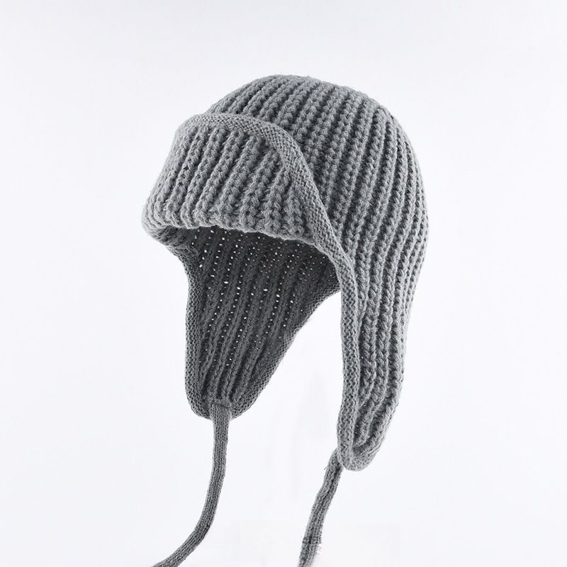 Women Plain Aviator Hat with Earflaps Purple
