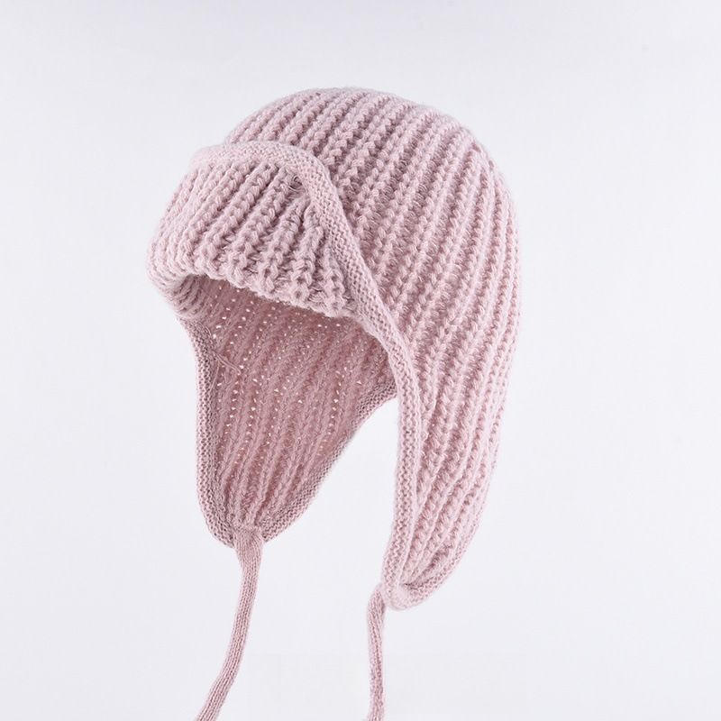 Women Plain Aviator Hat with Earflaps Rose Red