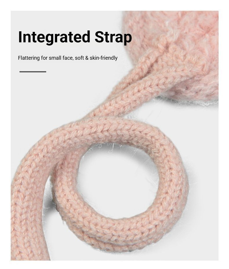 Women Sherpa Aviator Beanie - Warm Earflap Knit Hat White