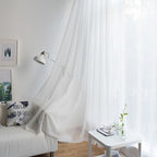 2 Pack Semi Blackout Sheer Curtains Beige