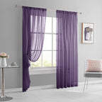 2 Pack Semi Blackout Sheer Curtains Beige