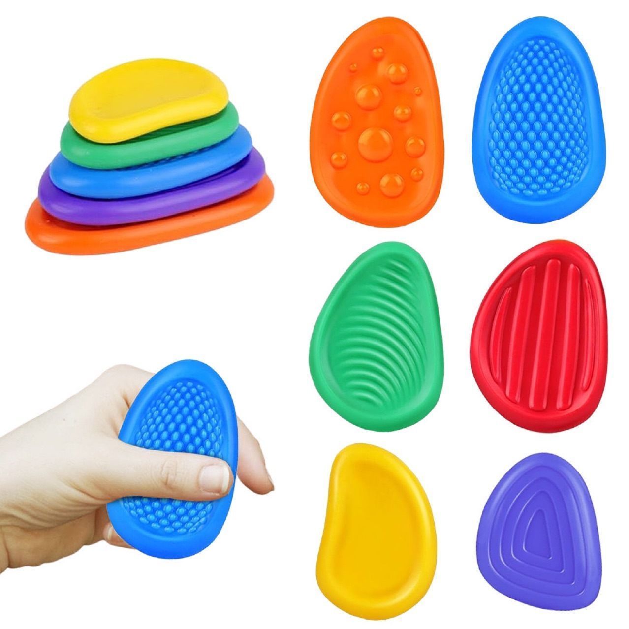 5Packs Silicone Sensory Stones Old