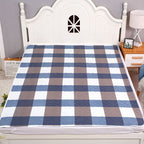 Washable Incontinence Bed Pad 100x150cm, 4-Layer Absorbent Waterproof Mattress Protector, Anti-Slip Back, Classic Blue Plaid, Daily Care For Seniors