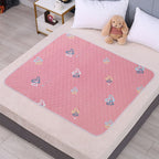 Simple Waterproof Bed Pad 100x150cm, 4-Layer Leak Guard Design, Slip Resistant, Solid Heart Print, Clean Minimalist Look