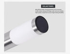 Compact Solar Powered Path Lighting, Durable Stainless Steel LED Lawn Lamp, Black Cool White, 37x6cm, Practical Outdoor Gathering Decor Gift