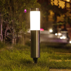 Compact Solar Powered Path Lighting, Durable Stainless Steel LED Lawn Lamp, Black Cool White, 37x6cm, Practical Outdoor Gathering Decor Gift