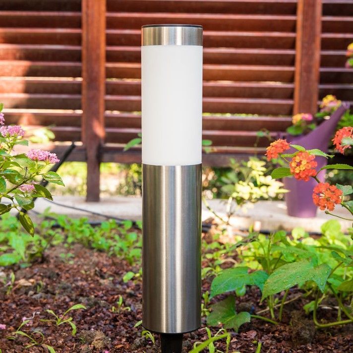 Compact Solar Powered Path Lighting, Durable Stainless Steel LED Lawn Lamp, Black Cool White, 37x6cm, Practical Outdoor Gathering Decor Gift