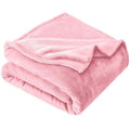 Luxuriously Soft Flannel Fleece Throw Blanket, Thick Warm Plush Rug For Bedroom & Sofa, Pink, 200X230cm, Size XXL, Large Size Family Cover