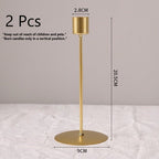 Three Head Curved Iron Candlestick, Gold Candle Stand 2 Pack, High-end Table Ornament, Christmas Halloween Holiday Party Decor