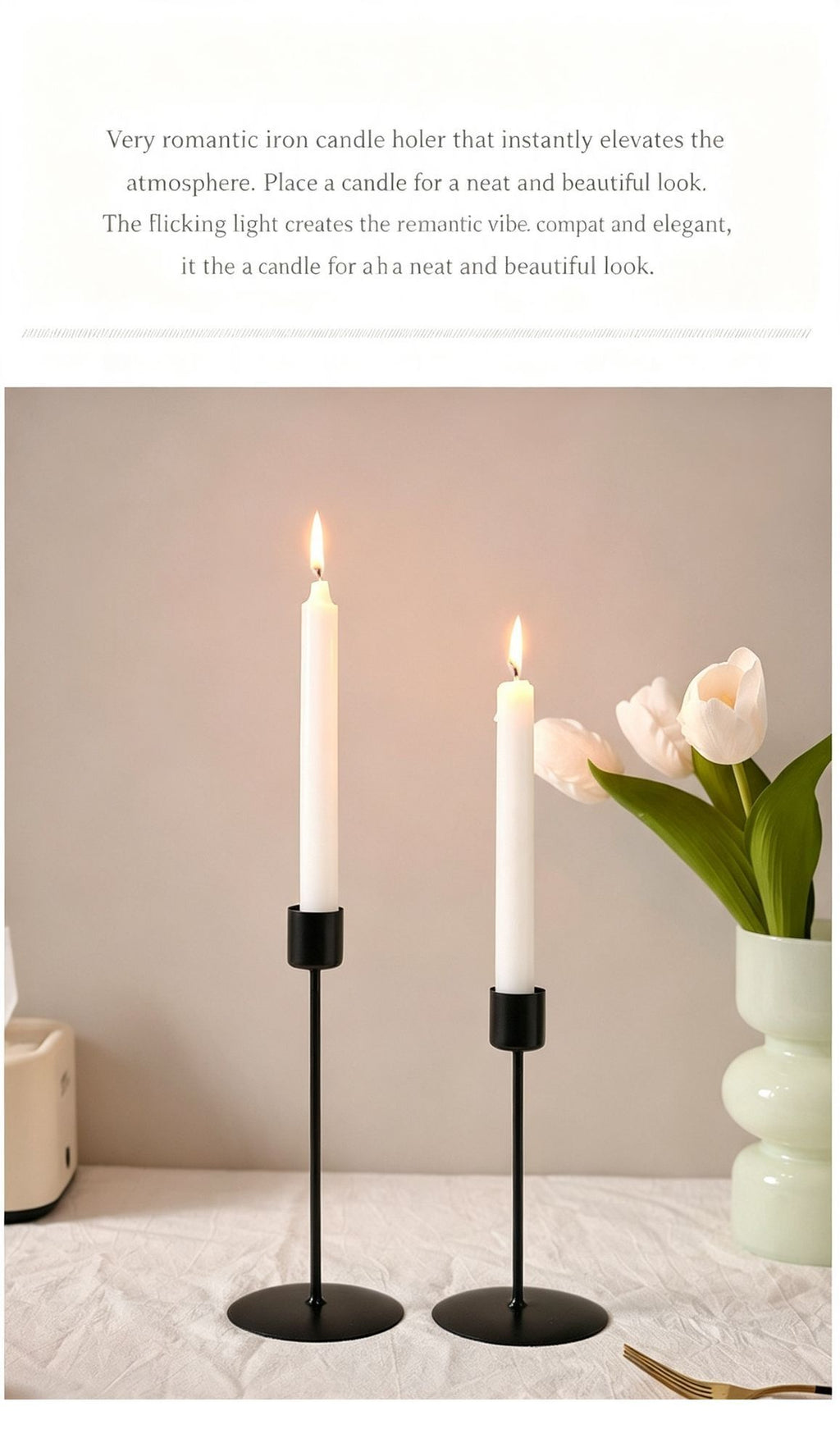 Three Head Curved Iron Candlestick, Gold Candle Stand 2 Pack, High-end Table Ornament, Christmas Halloween Holiday Party Decor