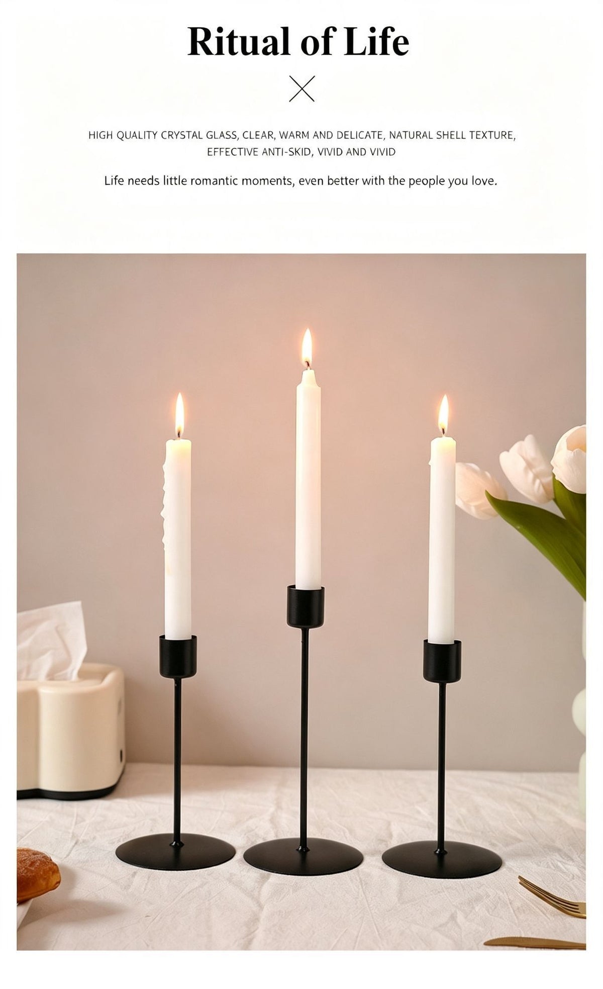 Three Head Curved Iron Candlestick, Gold Candle Stand 2 Pack, High-end Table Ornament, Christmas Halloween Holiday Party Decor