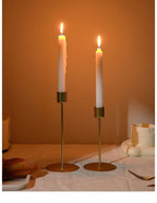 Three Head Curved Iron Candlestick, Gold Candle Stand 2 Pack, High-end Table Ornament, Christmas Halloween Holiday Party Decor
