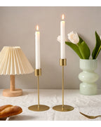 9cm Disc Base Metal Candle Stand, Black Candlestick 2 Pack, Premium Indoor Ornament, Christmas Halloween Table Decoration Supplies