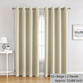 32+ Beige | Approx. 52x84 Inch Single Panel | 810g Per Panel | 210GSM Noise Reducing Blackout Curtains, Grommet Top 2 Panels, Warm Large Bedroom Drapes for Deep Sleep, Nice Christmas Present