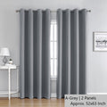 Version A Grey | Approx. 52x63 Inch Single Panel | 574g Per Panel | 210GSM Thermal Insulated Blackout Curtains, Grommet Top 2 Panels, Sleek Bay Window Drapes for Modern Living Room, Popular Christmas Holiday Gift