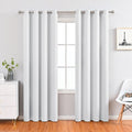 White | Approx. 52x84 Inch Single Panel | 810g Per Panel | 210GSM Noise Reducing Blackout Curtains, Grommet Top 2 Panels, Bright Large Bedroom Drapes for Small Apartment, Nice Christmas Present