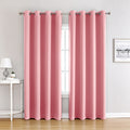 Pink | Approx. 55x94 Inch Single Panel | 866g Per Panel | 210GSM Full Blackout Curtains, Grommet Top 2 Panels, Romantic Floor Length Drapes for French Door, Ideal Christmas Gift
