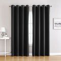 Black | Approx. 52x69 Inch Single Panel | 635g Per Panel | 210GSM Ultra Dark Blackout Curtains, Grommet Top 2 Panels, Zero Glare Drapes for Master Bedroom, Perfect Christmas Gift