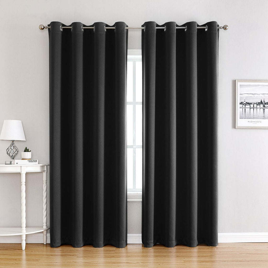 Black | Approx. 52x84 Inch Single Panel | 810g Per Panel | 210GSM Soundproof Blackout Curtains, Grommet Top 2 Panels, Immersive Gaming Room Drapes for Home Theater, Nice Christmas Present