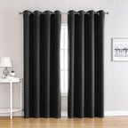 Black | Approx. 52x84 Inch Single Panel | 810g Per Panel | 210GSM Soundproof Blackout Curtains, Grommet Top 2 Panels, Immersive Gaming Room Drapes for Home Theater, Nice Christmas Present