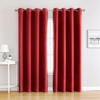 Red | Approx. 52x84 Inch Single Panel | 810g Per Panel | 210GSM Noise Reducing Blackout Curtains, Grommet Top 2 Panels, Traditional Style Large Bedroom Drapes, Nice Christmas Present