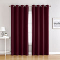 Wine Red | Approx. 55x94 Inch Single Panel | 866g Per Panel | 210GSM Full Blackout Curtains, Grommet Top 2 Panels, French Style Floor Length Drapes for French Door & Sliding Door, Ideal Christmas Gift