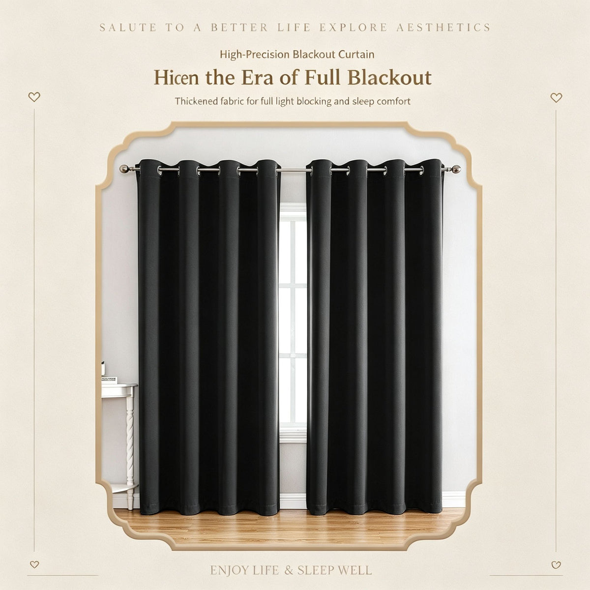 Blue | Approx. 55x69 Inch Single Panel | 670g Per Panel | 210GSM Glare-Free Blackout Curtains, Grommet Top 2 Panels, Eye-Caring Drapes for Home Study & Reading Nook, for Christmas Gifting