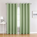 Light Green | Approx. 52x84 Inch Single Panel | 810g Per Panel | 210GSM Noise Reducing Blackout Curtains, Grommet Top 2 Panels, Pastoral Large Bedroom Drapes for Relaxing Sleep, Nice Christmas Present