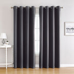 Dark Grey | Approx. 55x69 Inch Single Panel | 670g Per Panel | 210GSM Anti-Glare Blackout Curtains, Grommet Top 2 Panels, Focus-Enhancing Drapes for Home Office & Study, for Christmas Gifting