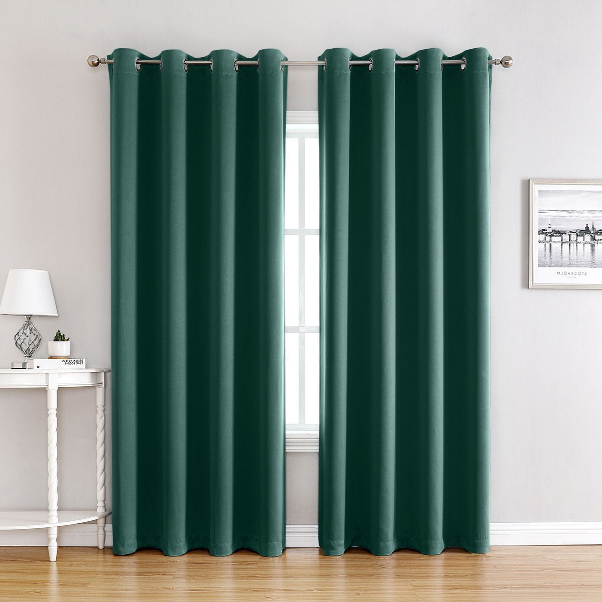 Brown | Approx. 52x63 Inch Single Panel | 574g Per Panel | 210GSM Thermal Insulated Blackout Curtains, Grommet Top 2 Panels, Warm Rustic Bay Window Drapes for Cozy Living Room, Popular Christmas Holiday Gift