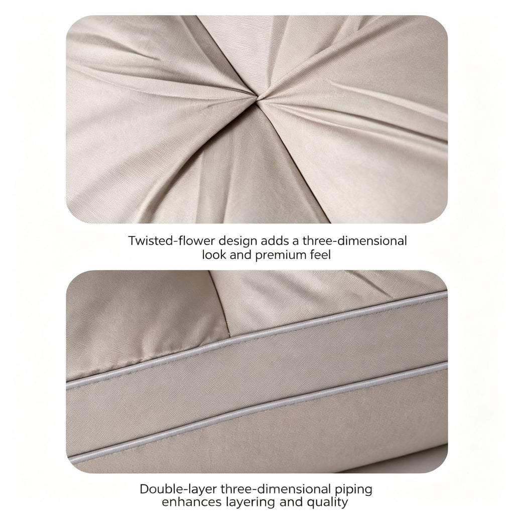 Twisted Dark Grey Medium Loft Pillow Pair | 850g Per Piece | Non-Sagging Hotel Grade Neck Pillow Set, Christmas Cervical Care Pillow Bundle for Daily Rest