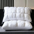 Twisted Pure White Medium Loft Pillow Pair | 850g Per Piece | Hypoallergenic Cervical Pillow Set, Christmas Pure Rest Sleep Pillow Bundle