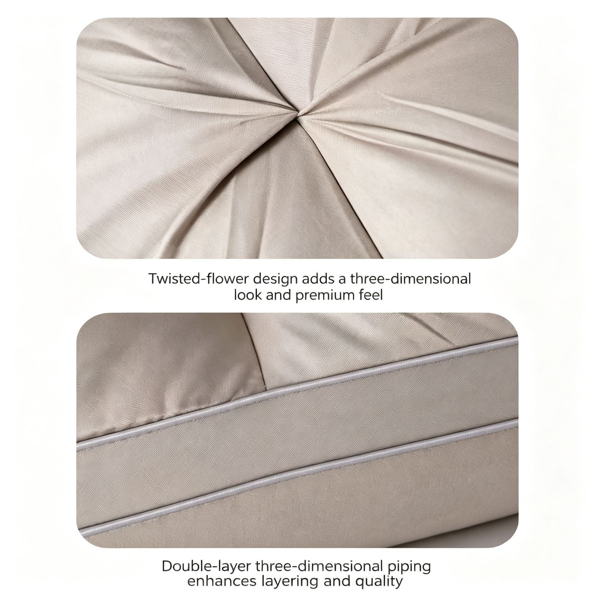 Twisted Pure White Medium Loft Pillow Pair | 850g Per Piece | Hypoallergenic Cervical Pillow Set, Christmas Pure Rest Sleep Pillow Bundle