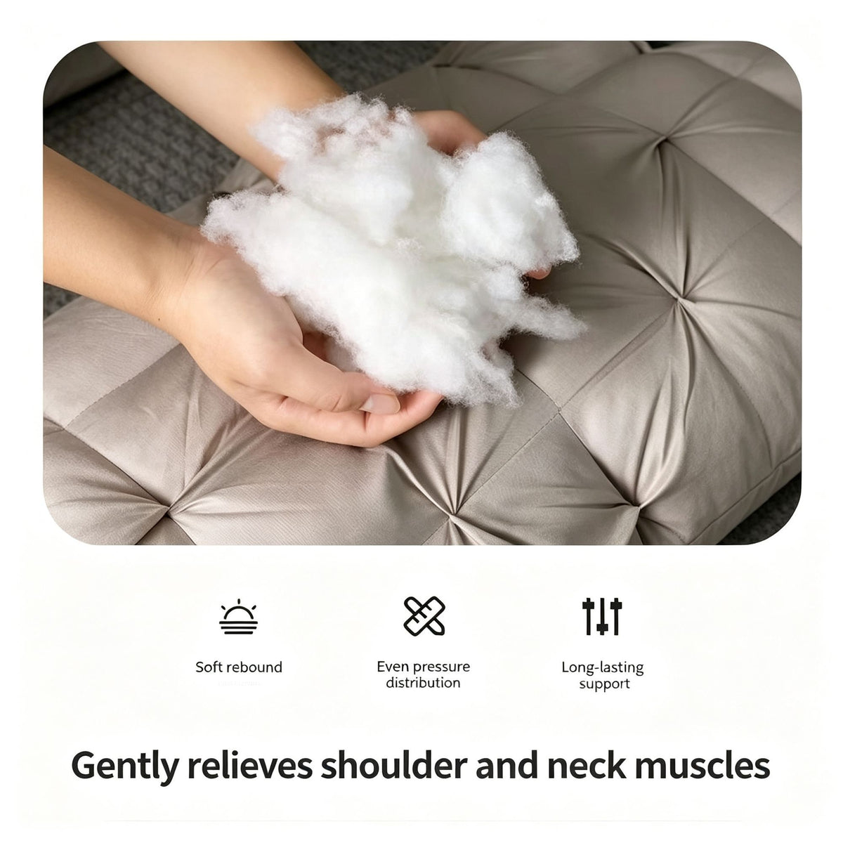 Twisted Pure White Medium Loft Pillow Pair | 850g Per Piece | Hypoallergenic Cervical Pillow Set, Christmas Pure Rest Sleep Pillow Bundle