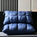 Twisted Sapphire Blue Medium Loft Pillow Pair | 850g Per Piece | Deep Relax Cervical Pillow Set, Christmas Ocean Comfort Sleep Pillow Bundle