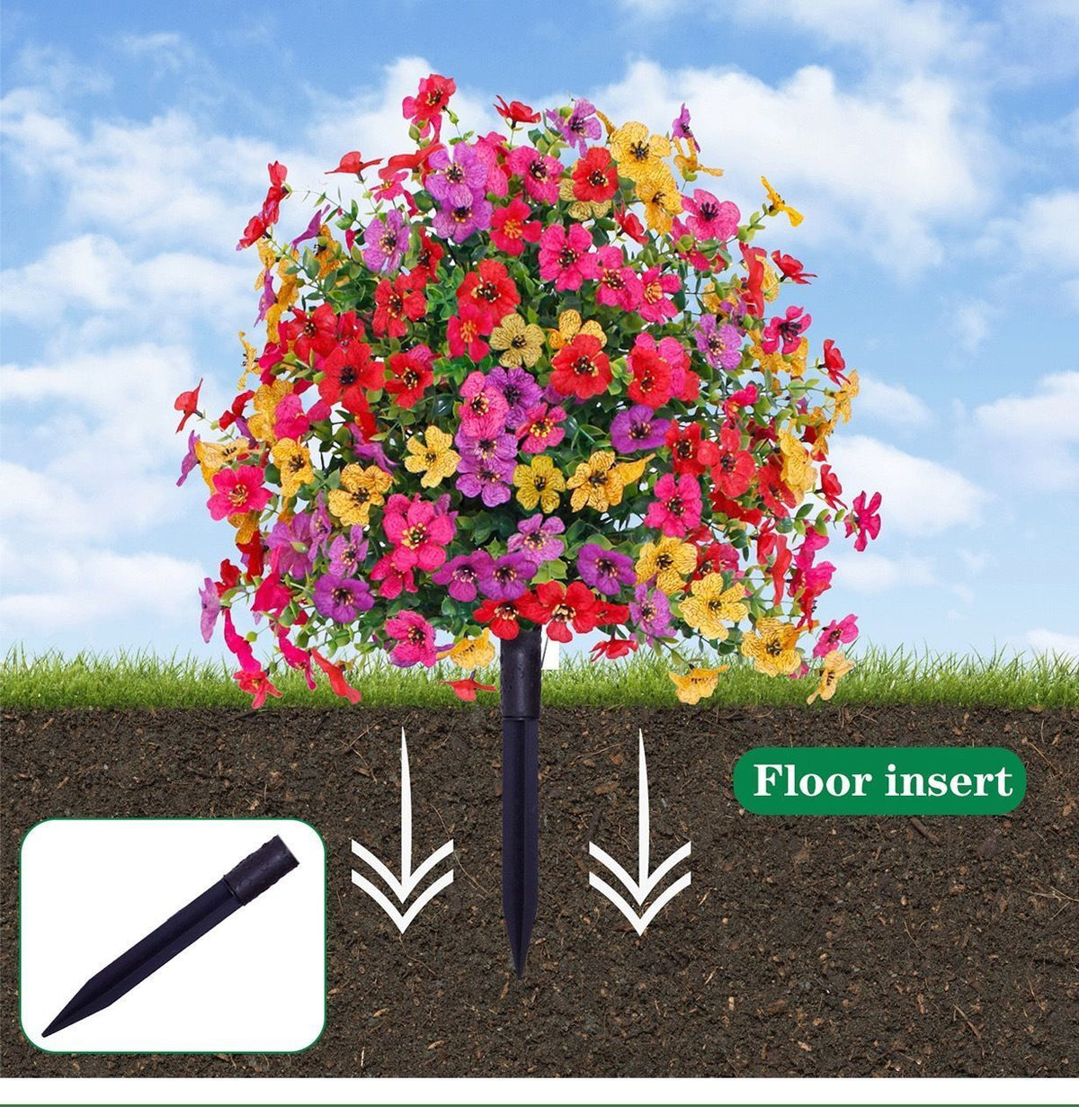 Dual Purple Morning Glory Artificial Greenery 3Pcs Table Floral Display Prop