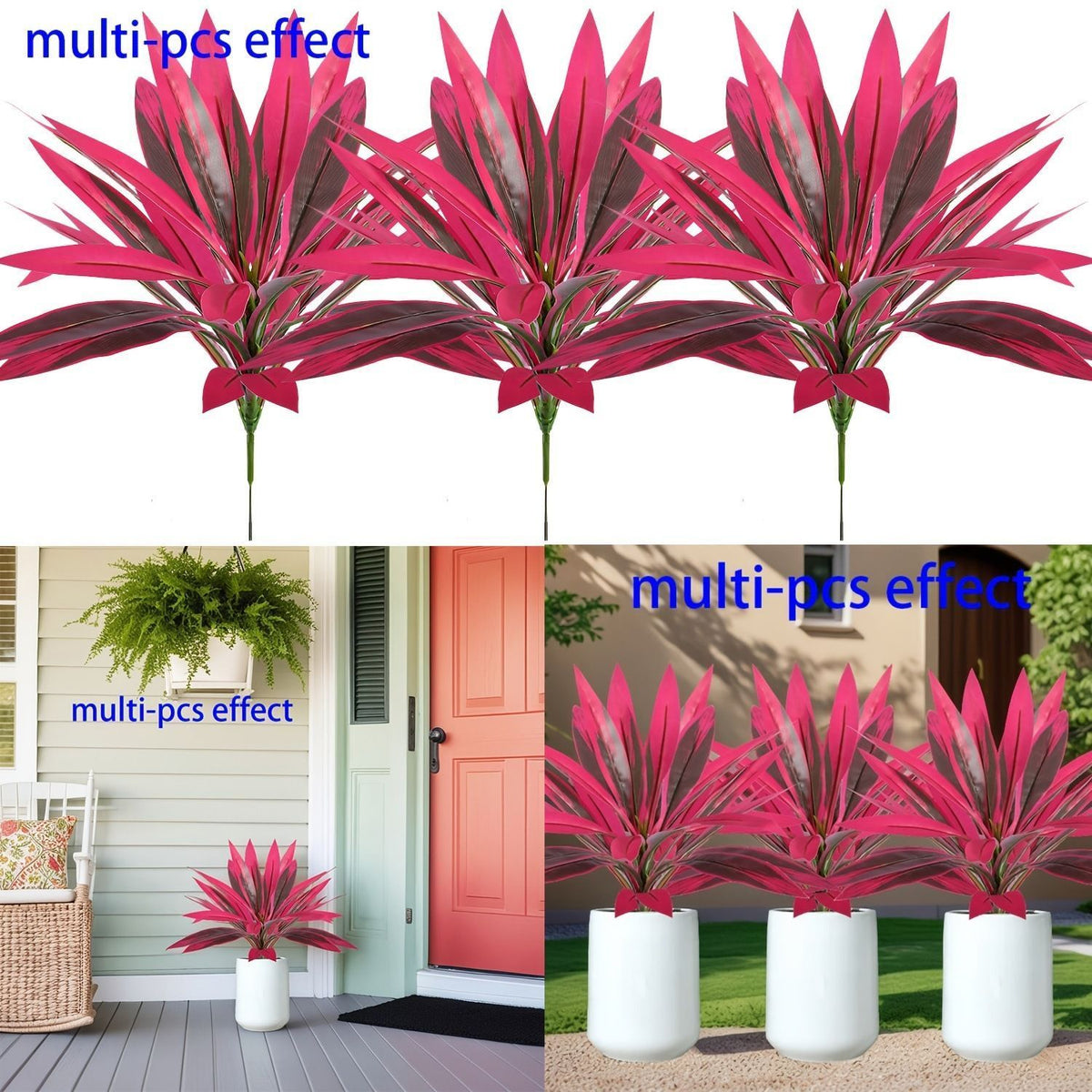 Purple Artificial Dracaena Tree Table & Backyard Decor 6 Pack