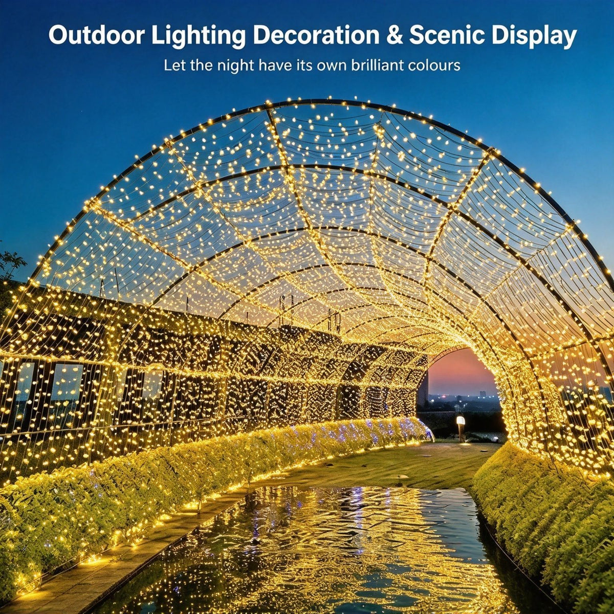 Long‑Size Plug‑in LED Star Fairy String Lights, Balanced Lamp Density For Outdoor Tree Hanging Use, Halloween Home Yard Accessory, 100M 600Leds Warm White