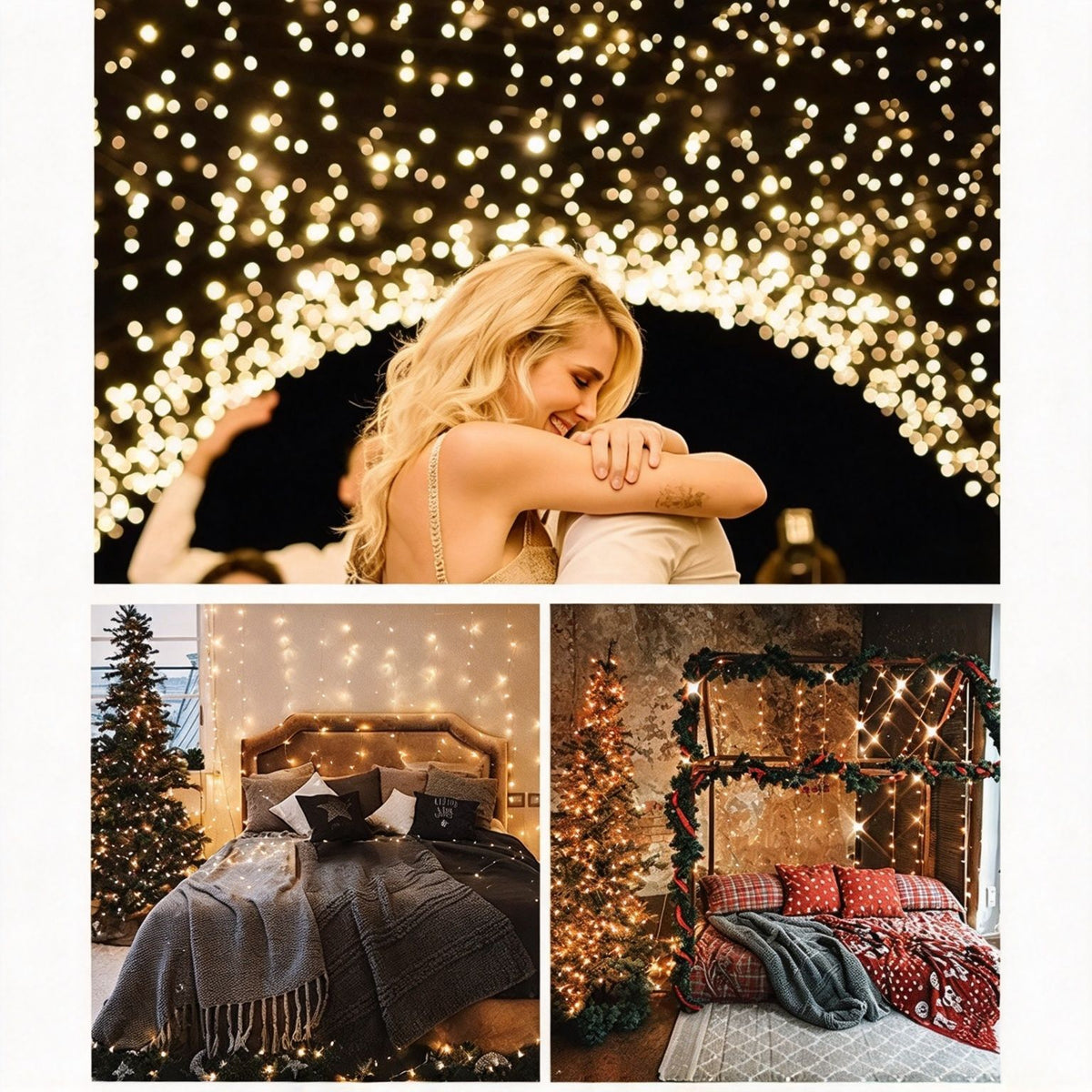 Long‑Size Plug‑in LED Star Fairy String Lights, Balanced Lamp Density For Outdoor Tree Hanging Use, Halloween Home Yard Accessory, 100M 600Leds Warm White