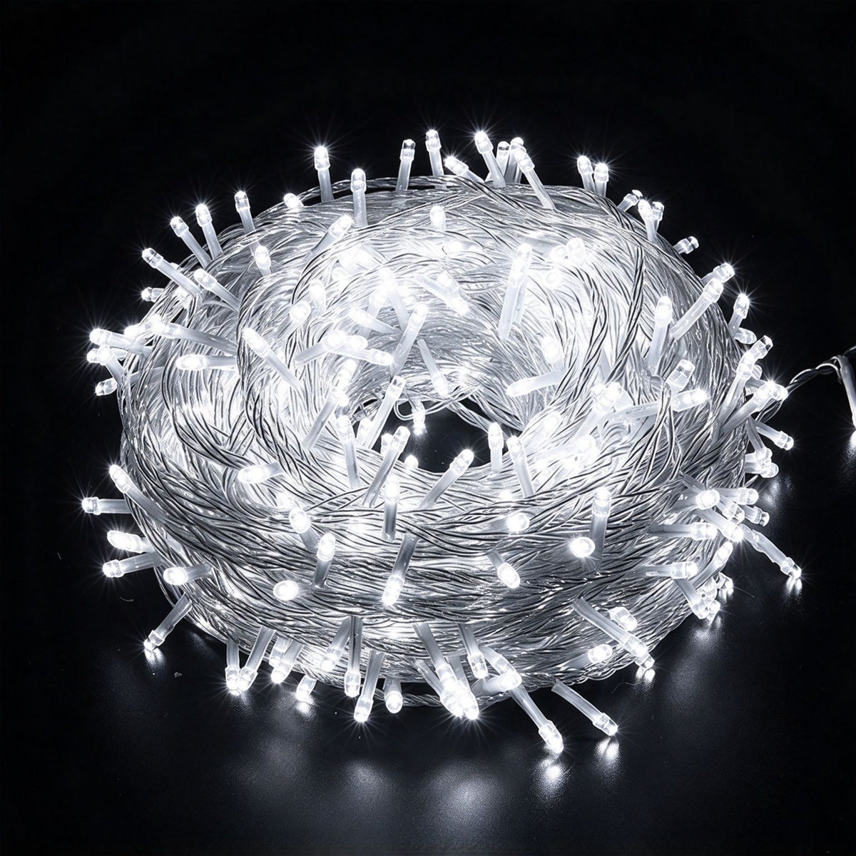 Clean Bright Cool‑White LED Fairy String Lights Plug‑in, Fit For Terrace & Outdoor Gathering Scene Build, Halloween Patio Decor Lamp, 20M 200Leds Cool White