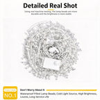 Male‑Female Joint Constant‑On LED String Light Controller, Steady Cool‑White Light Output For Long‑Time Scene Lighting, Christmas Decor Matching Component, Cool White