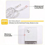 Male‑Female Joint Constant‑On LED String Light Controller, Steady Cool‑White Light Output For Long‑Time Scene Lighting, Christmas Decor Matching Component, Cool White