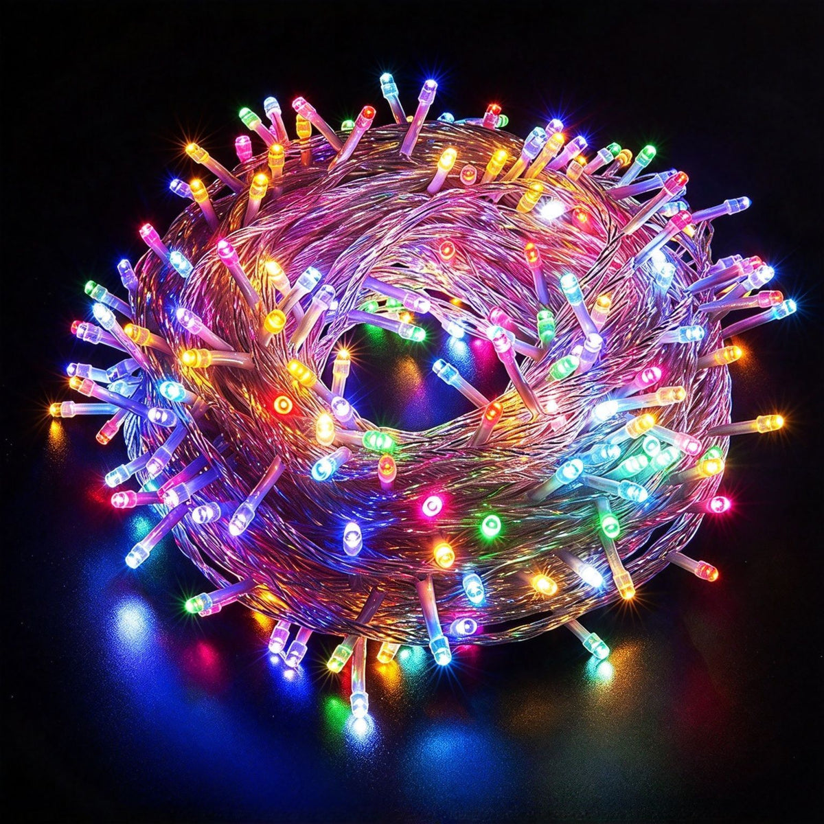 Vivid Multi‑Color LED Twinkle Fairy Lights Plug‑in, Brilliant Color Rendering For Patio & Outdoor Festival Atmosphere, Halloween Yard Decor Lamp, 20M 200Leds Multicolor