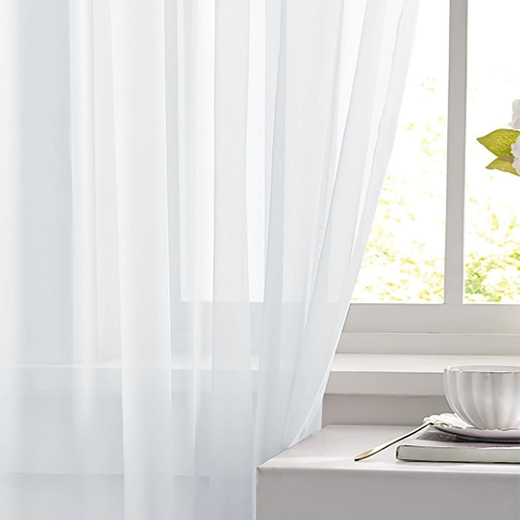 Pink Light Transparent Window Sheers, 2 Pieces, Multiple Sizes Available