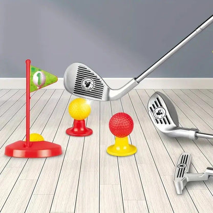 Set Golf Kanak-kanak Tongkat Teleskopik Mainan Luar Dalam Rumah Interaktif