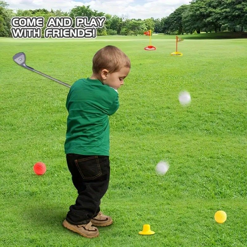 Set Golf Kanak-kanak Tongkat Teleskopik Mainan Luar Dalam Rumah Interaktif