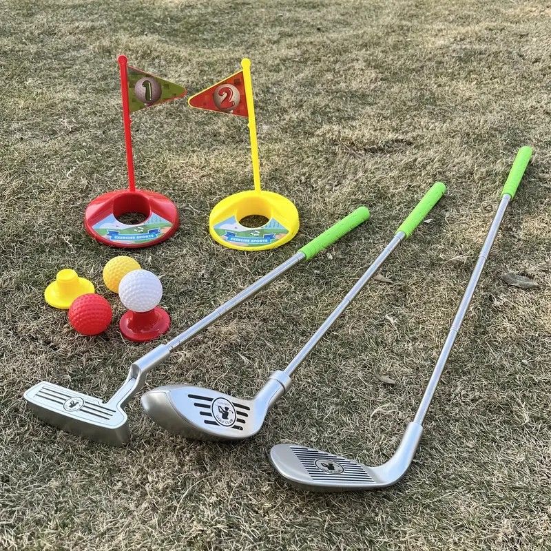 Set Golf Kanak-kanak Tongkat Teleskopik Mainan Luar Dalam Rumah Interaktif