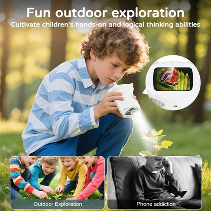 Children's 1000X Digital Microscope 2.4 Inch IPS Screen Portable Mini LED Microscope with Photo Video and PC Connection Science Educational Toy.PINK