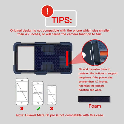 15m Waterproof Phone Case for Diving & Surfing - 1 Hour Underwater Shooting, Dual Seal, Zinc Alloy Buckle, Fits iPhone Samsung Xiaomi up to 6.9 Inch(blue+orange)